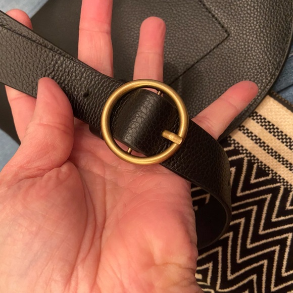 Banana Republic Black Leather & Suede With Statement Hardware Belt Bag - Picture 3 of 7